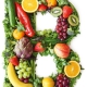 سبزیجاتی که به شکل ویتامین B در کنار هم قرار گرفته اند